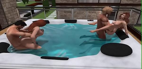  Hot Tubs and Hot Couples Scene 1